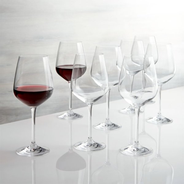 Nattie Red Wine Glasses, Set of 8 + Reviews | Crate & Barrel