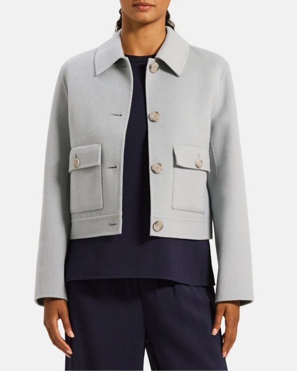 Flap Pocket Jacket in Double-Face Wool-Cashmere