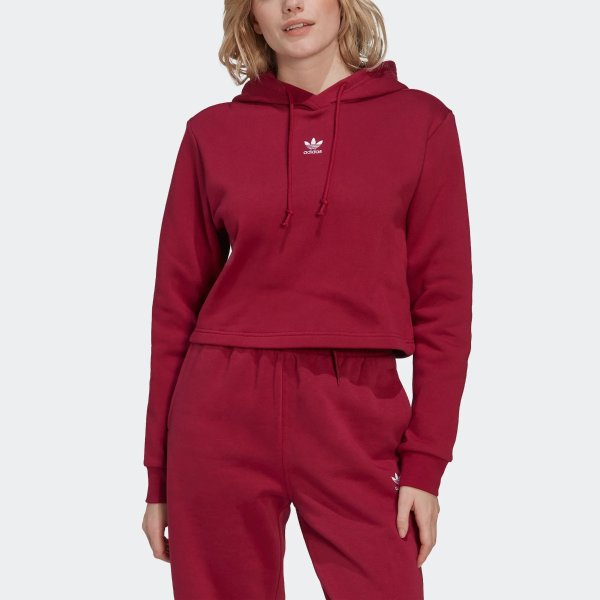 women's adicolor essentials crop fleece hoodie