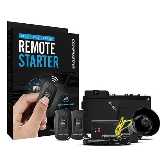 Compustar - 1-Way remote start kit with security - Installation Required - Black