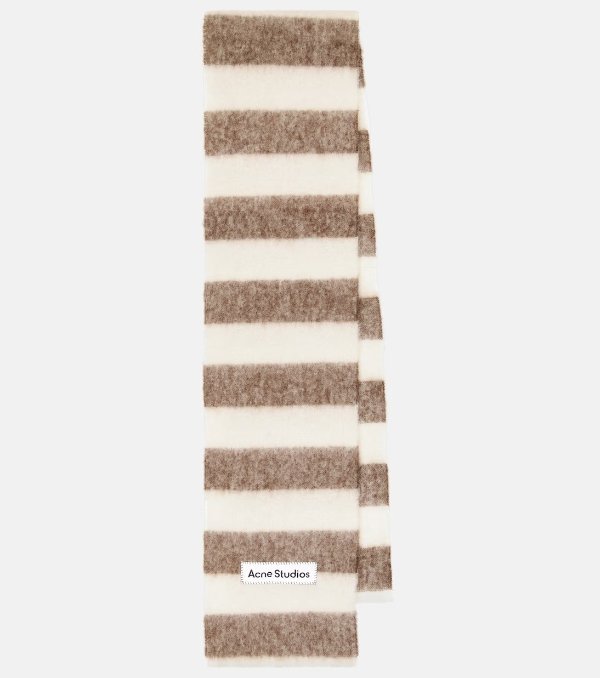 Striped alpaca-blend scarf