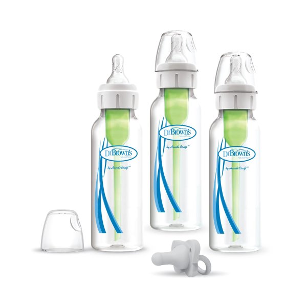 8 oz/250 ml Options+ Narrow Anti-Colic Baby Bottle with Happy Paci, 3-Pack