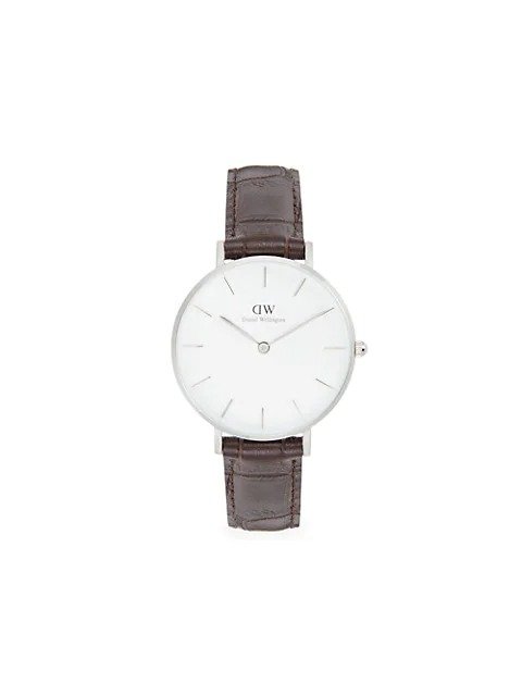 Stainless Steel & Leather-Strap Watch