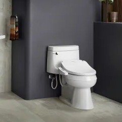 BN330-N0 White Novita Elongated Bowl Bidet Seat with Warm Air Dryer, Heated Seat, and Side Panel Controls