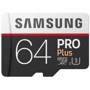 Samsung 64GB PRO Plus MicroSDXC Memory Card with Adapter