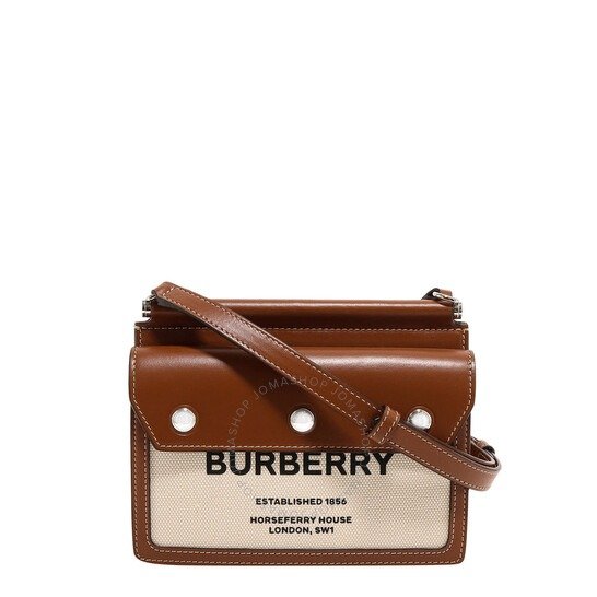 Burberry Mini Title Grainy Leather Top Handle Crossbody Bag