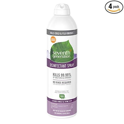 Disinfectant Spray, Lavender Vanilla & Thyme, 13.9 Ounce (Pack of 4)