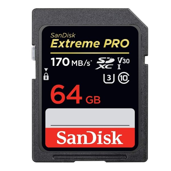 64GB Extreme PRO SDXC UHS-I Card - C10, U3, V30, 4K UHD, SD Card - SDSDXXY-064G-GN4IN
