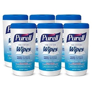 PURELL Hand Sanitizing Wipes, Clean Refreshing Scent, 40 Count Hand Wipes Canister (Pack of 6)