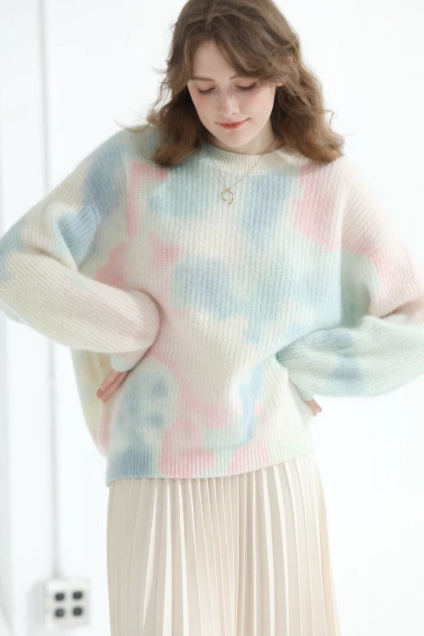 | Asrah Multi Color Mohair Sweater