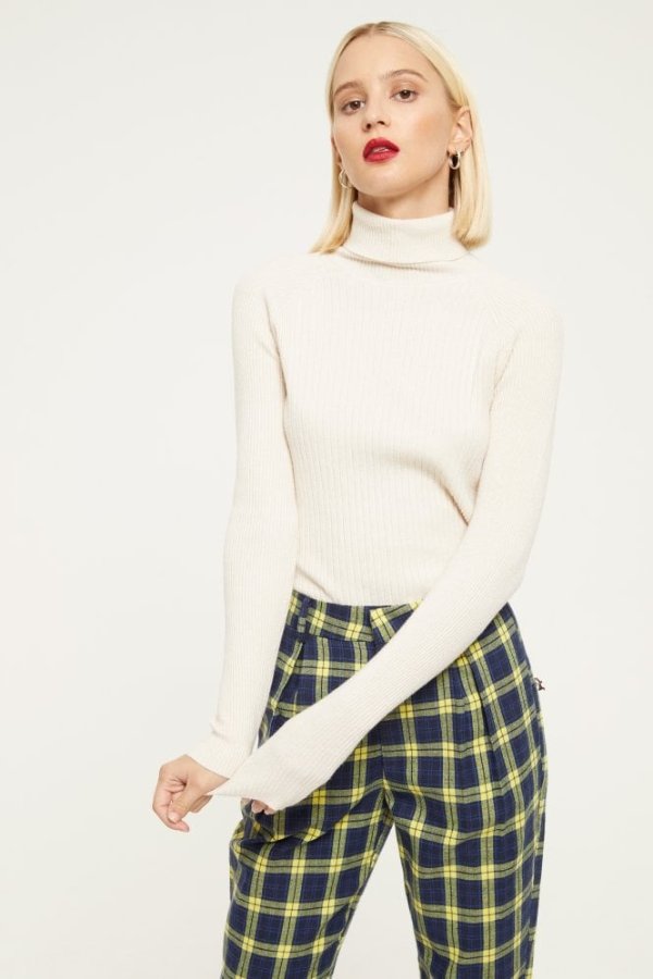 Ribbed Roll Neck Top