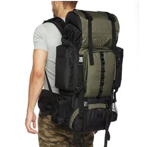 AmazonBasics Internal Frame Hiking Backpack with Rainfly On Sale