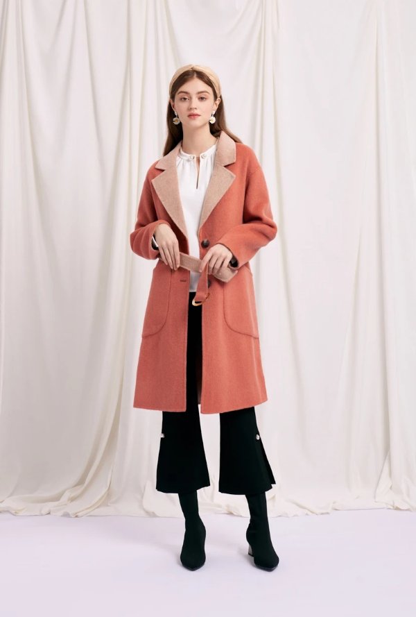 Mila Reversible Wool Coat - Blush