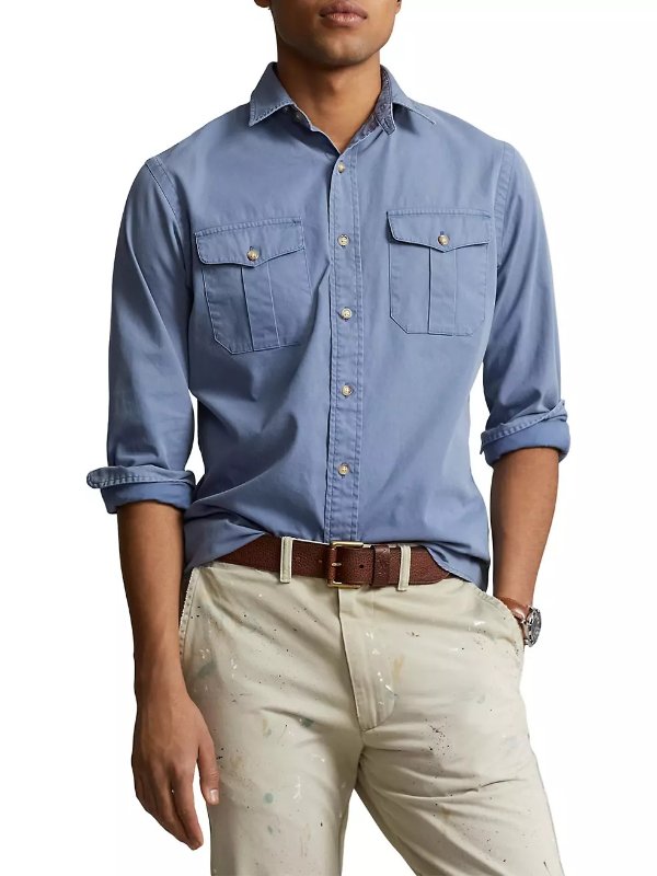 Chino Button-Front Shirt