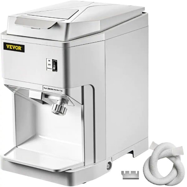 80 oz. Ice Shaver Machine White Shaved Ice Maker 265 lbs./H Commercial Snow Cone Machine 250W
