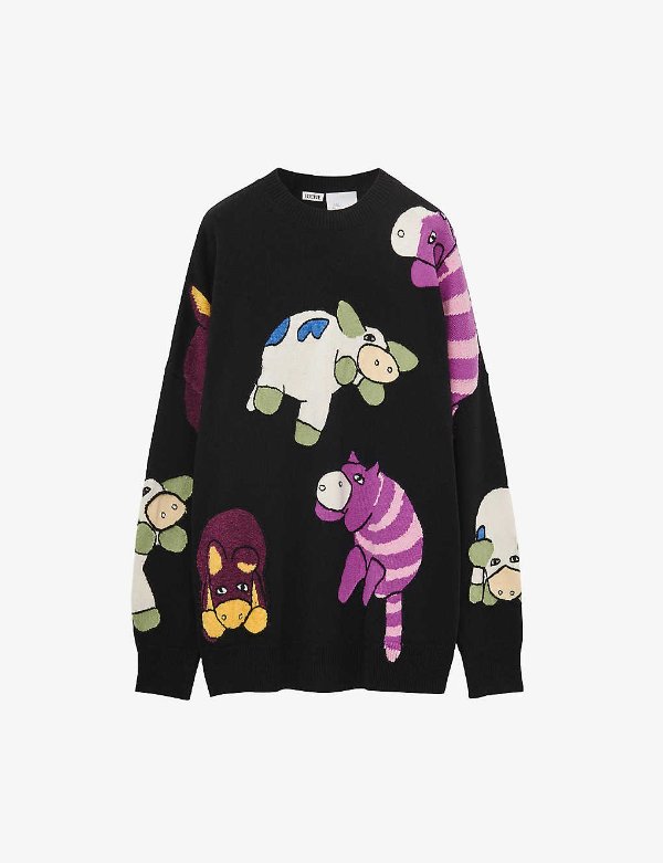 x Howl's Moving Castle Magical Animals wool-blend jumper