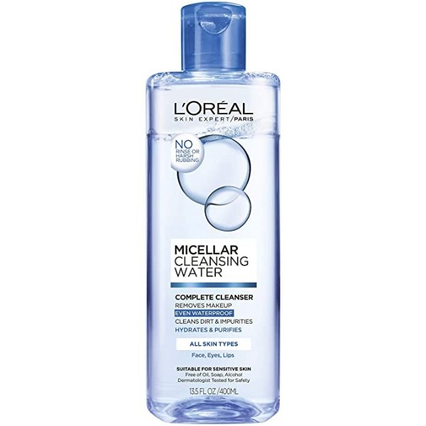 Skincare Micellar Cleansing Water Complete Cleanser to Remove Makeup, Gentle Cleanser, Makeup Remover, 13.5 Fl Oz