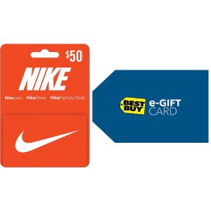 Nike $50 电子礼卡优惠