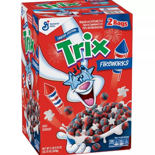 Trix 水果味玉米早餐麦片32.75oz 烟火限量款2盒