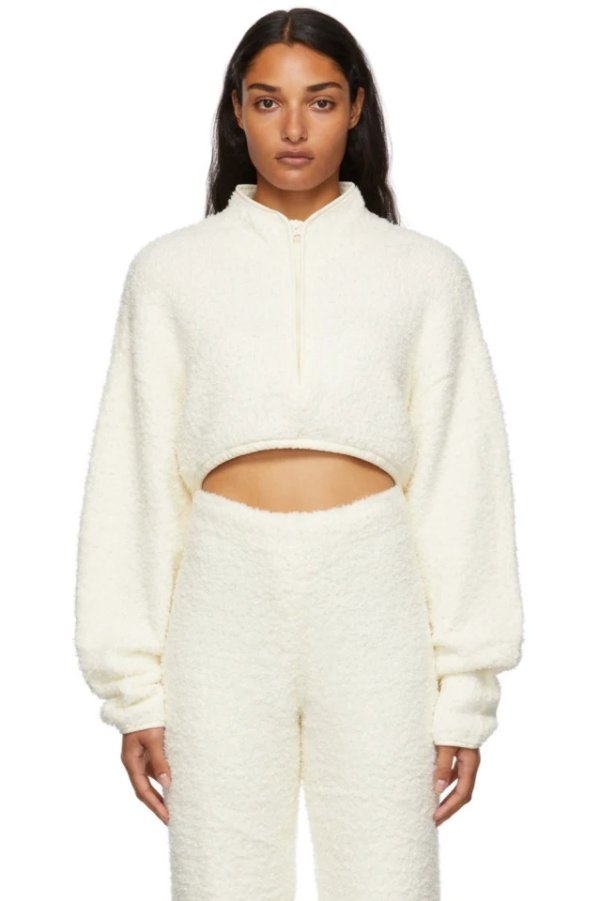 Off-White Cozy Knit Cropped Sweater