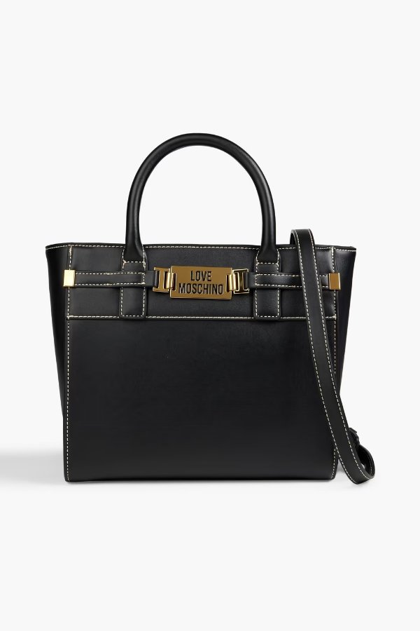 Faux leather tote