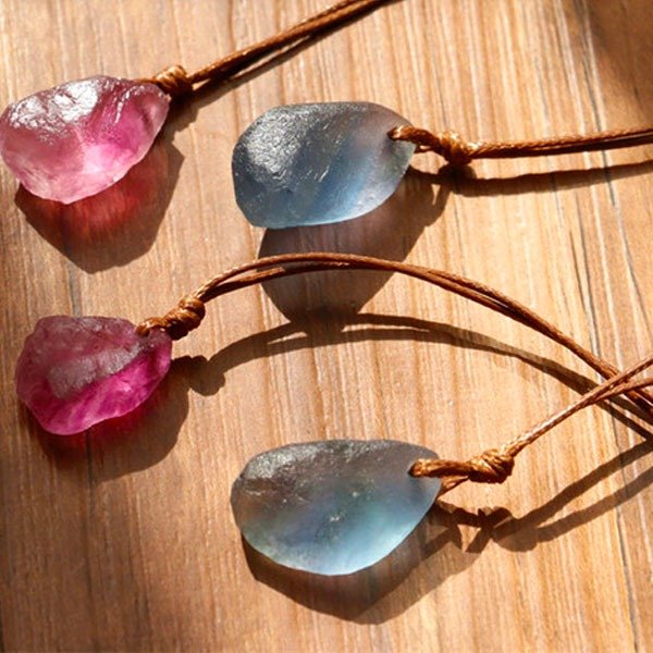 Fluorite Raw Crystal Necklace from Apollo Box