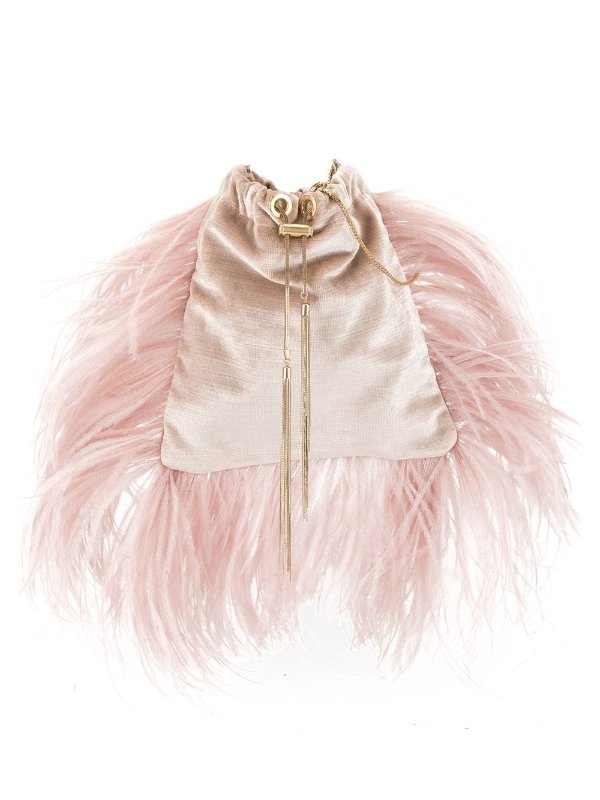 Mademoiselle feather-trimmed bag