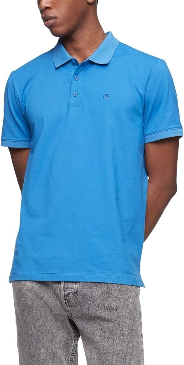 Men's Smooth Cotton Monogram Logo Polo Shirt