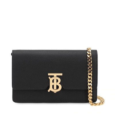 CARRIE GRAINED LEATHER CHAIN WALLET