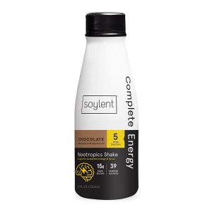 Soylent Complete Energy Gluten-Free Vegan Protein Nootropics Shake, Chocolate, 11 Oz, 12 Pack
