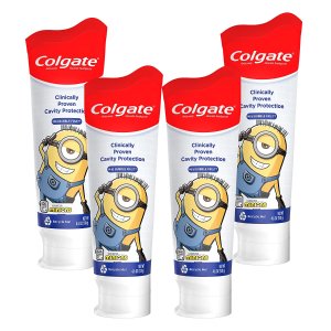 Colgate 儿童含氟防蛀牙膏4支装，4.6盎司，小黄人包装