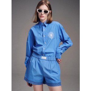 MARDI MERCREDI$20 off $100Cotton Lace Shorts_Blue