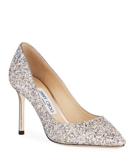 Romy Glitter Pointed Pumps