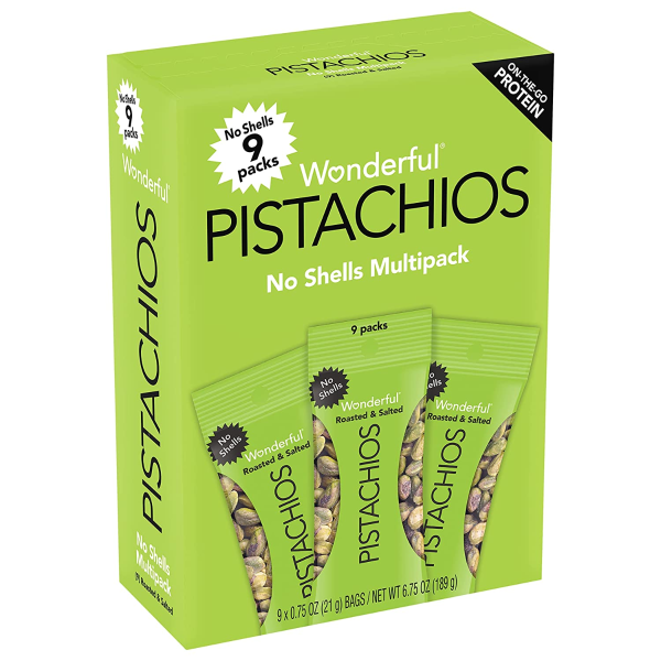 Pistachios No Shells Roasted and Salted Nuts, 0.75 Ounce (Pack of 9)
