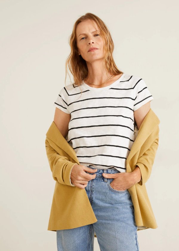 Striped cotton t-shirt - Women | OUTLET USA