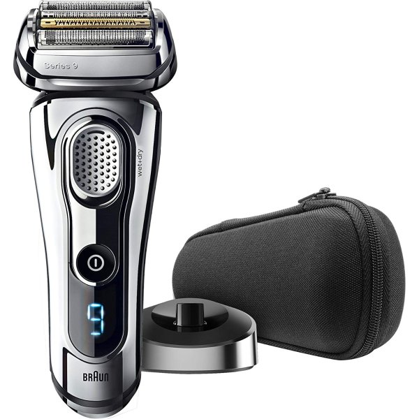 Series 9 9293s Men's Electric Shaver / Electric Razor, Wet & Dry, Travel Case with Charging Stand, Premium Chrome Cordless Razor, Razors, Shavers, & Pop Up Trimmer