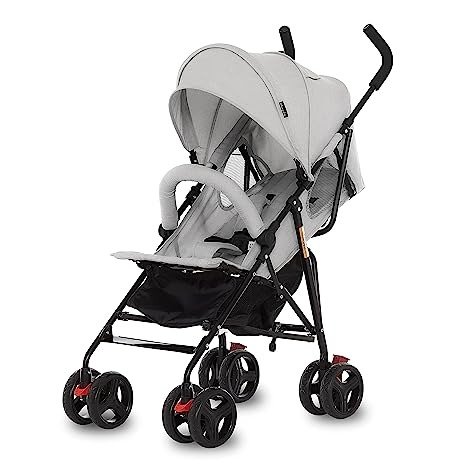 Vista Moonwalk Baby Stroller in Light Gray, Lightweight Infant Stroller with Compact Fold, Multi-Position Recline Umbrella Stroller with Canopy, Extra Large Storage and Cup Holder
