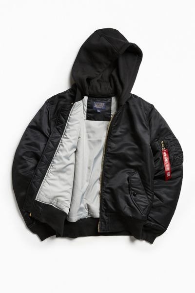 Alpha Industries Solid Hooded MA-1 Bomber Jacket