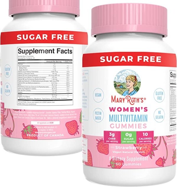 Vitamins for Women with Organic Ingredients | Vegan Womens Vitamins | Immune Support Daily Women's Multivitamin | Hair, Skin and Nail Gummy Vitamins for Women | 0g Sugar Per Serving | 60 Count