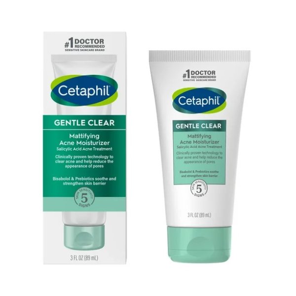Gentle Clear Mattifying Acne Face Moisturizer Cream With 0.5% Salicylic Acid, 3 fl oz