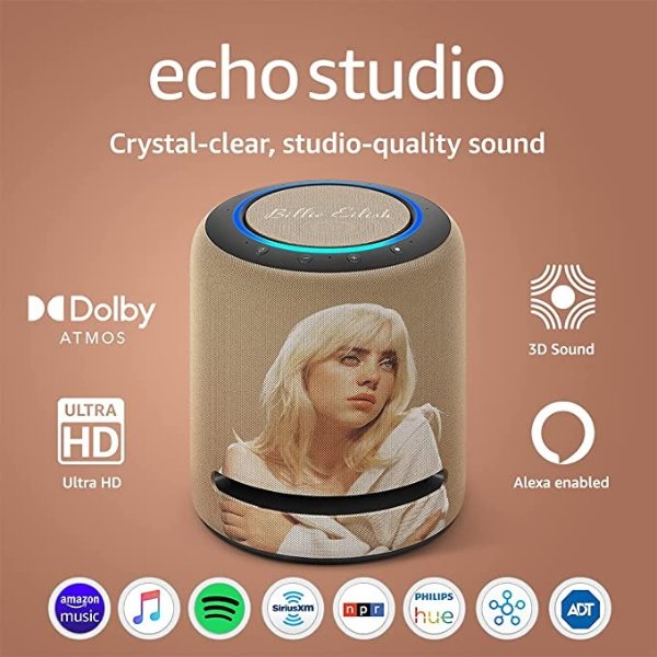 Billie Eilish Limited Edition - Echo Studio - High-fidelity smart speaker with 3D audio and Alexa
