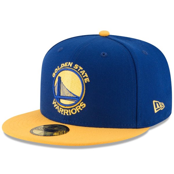 Men's Golden State Warriors New Era Royal/Gold Official Team Color 2Tone 59FIFTY Fitted Hat