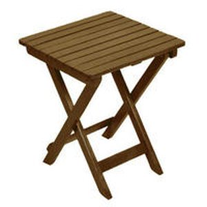 Garden Treasures 15.25-in x 17-in Natural Wood Rectangle Patio Side Table