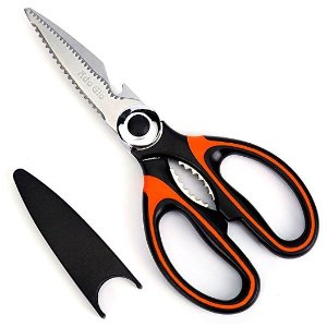 Ado Glo Kitchen Shears - Stainless Steel Multi-Function Kitchen Scissors with Sharp Blade - Professional Poultry Shears