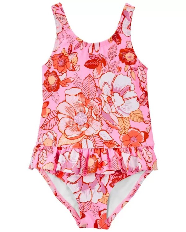 Neon Floral One Piece Swimsuit