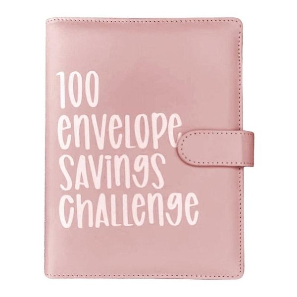 100 Envelope Saving Challenge Binder, 1 Piece Budget Binder, Money Saving Challenge Book, Saving Challenge Notebook, Money Organizer, Budget Planner Book for Budgeting