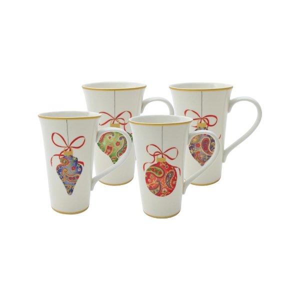 222 Fifth Paisley Ornaments Latte Mugs (Set of 4)-1145MX749F1Q02 - The Home Depot