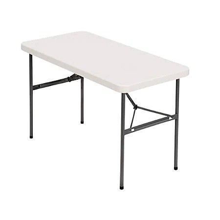 ® Molded Plastic Top Folding Table, 4'W, Platinum Item # 606043