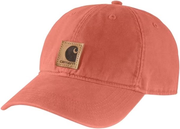 帆布蜜桃色logo棒球帽