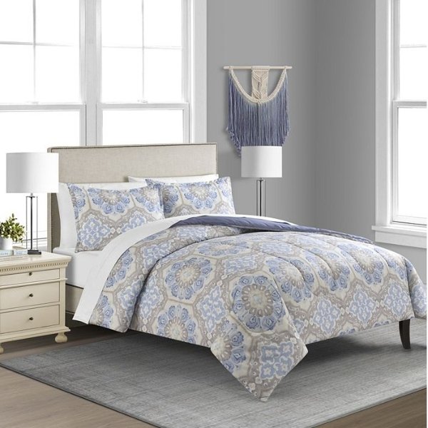 CLOSEOUT! Sasha 2-Pc. Reversible Medallion Twin Comforter Set, Created for Macy's